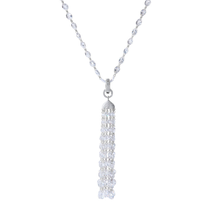 64Facets rose-cut diamond tassel pendant and diamond chain