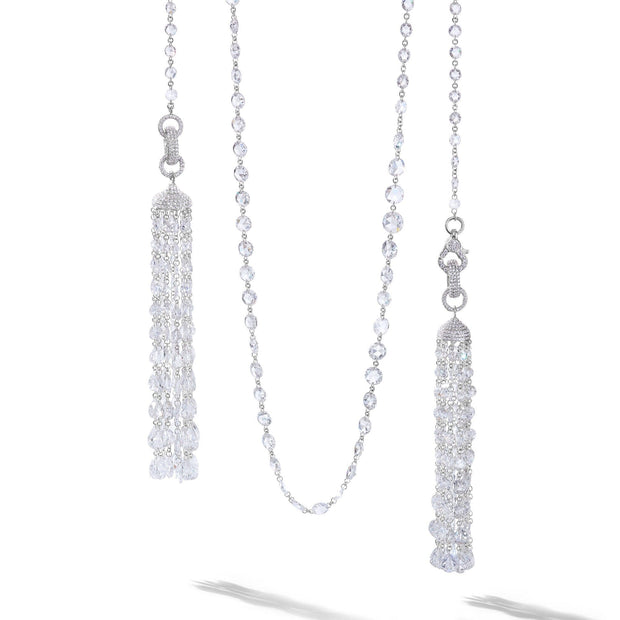 64Facets rose cut diamond tassel pendants and diamond chain