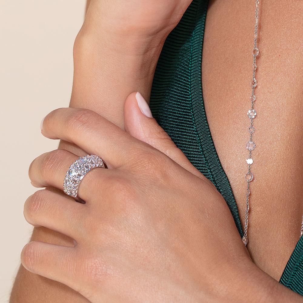 Image of 64Facets rose cut diamond cocktail ring with a cluster of diamonds set in 18K gold