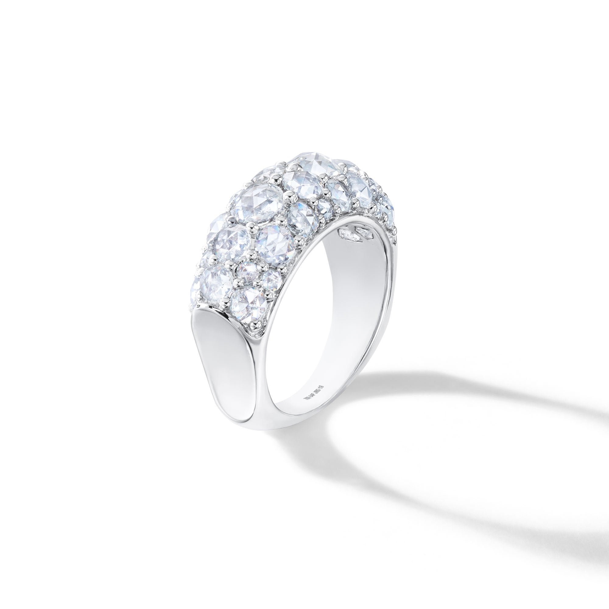 Image of Eclat Diamond Cluster Ring. Cocktail Diamond Ring by 64Facets. Rose Cut Diamonds. Ethically Sourced. 18K Gold.