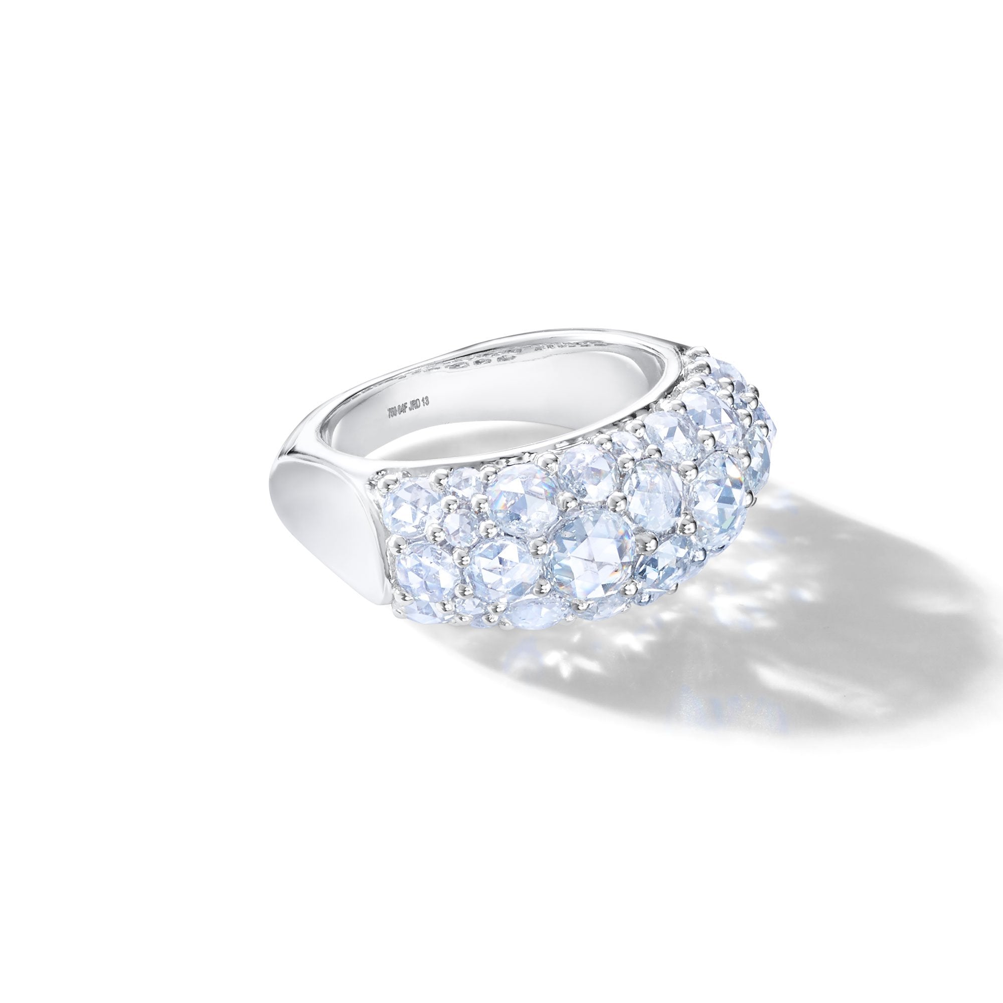 Image of Eclat Diamond Cluster Ring. Cocktail Diamond Ring by 64Facets. Rose Cut Diamonds. Ethically Sourced. 18K Gold.