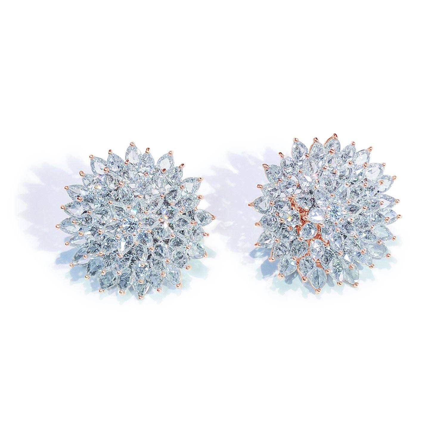 Image of 64Facets rose cut diamond spiked stud earrings