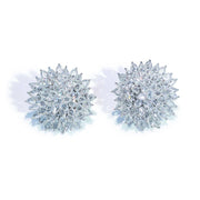 64Facets rose cut diamond spiked stud earrings