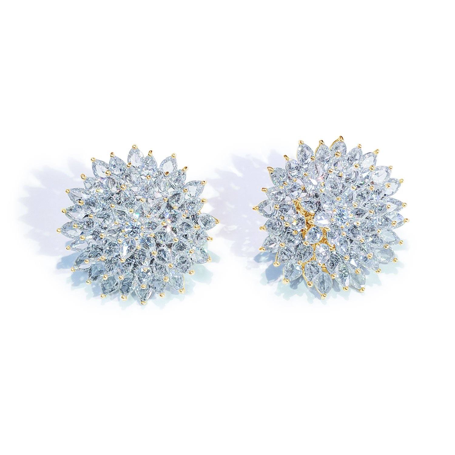 Image of 64Facets rose cut diamond spiked stud earrings