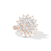 64Facets rose cut Eclat diamond spiked statement cocktail ring in 18k gold