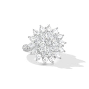 64Facets rose cut diamond spiked statement cocktail ring in 18k gold