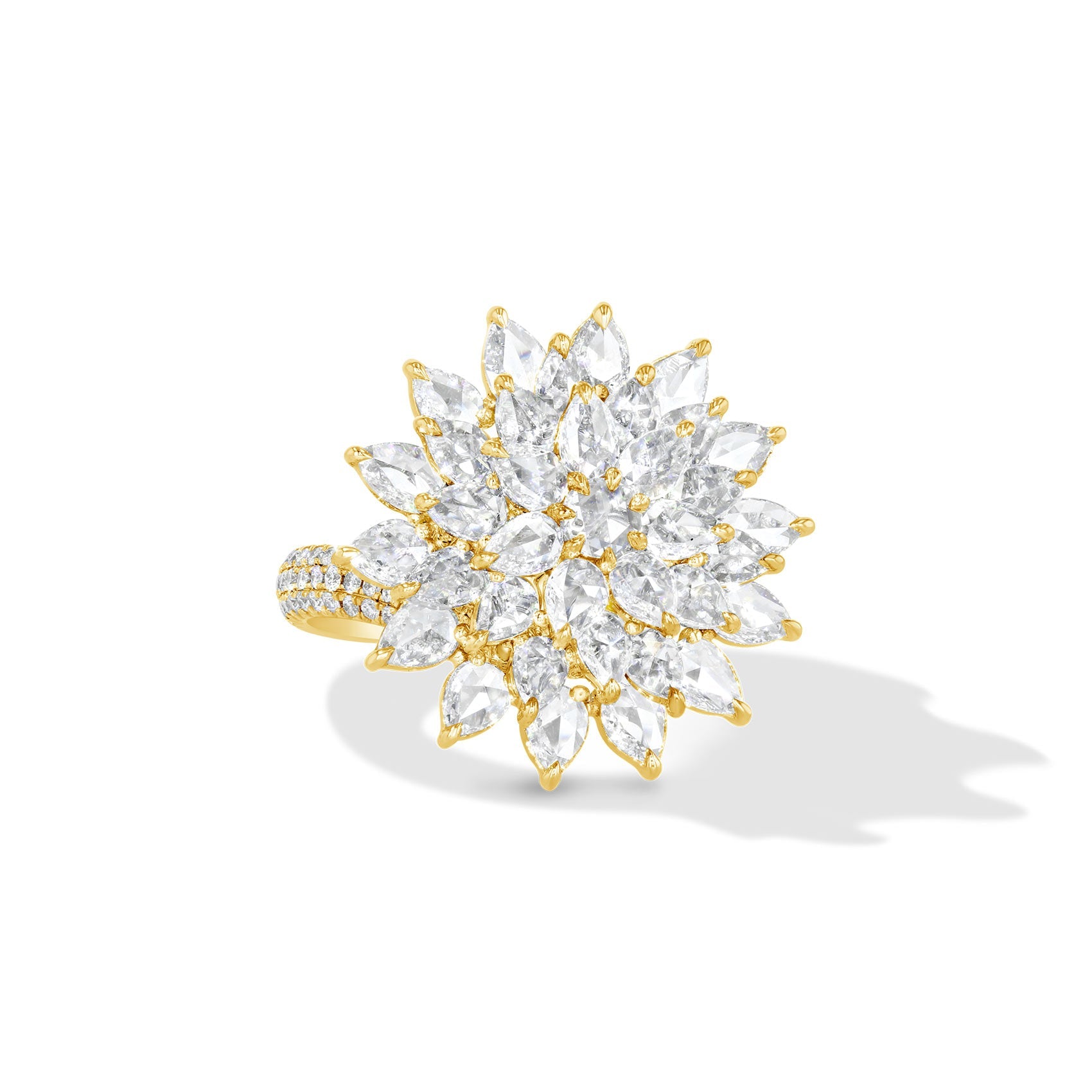 Image of 64Facets rose cut diamond spiked statement cocktail ring in 18k gold