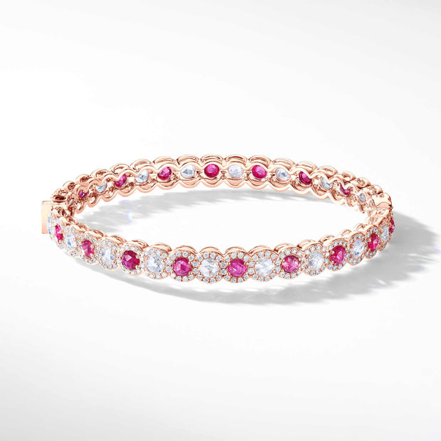 Beautiful Attractive Bangle Bracelet Pink Ruby Manik Diamond Cz 14K Gold  Plated Hand Jewellery Kada Stylish New Fashion Twist & Shine Traditional S  For Women Girls