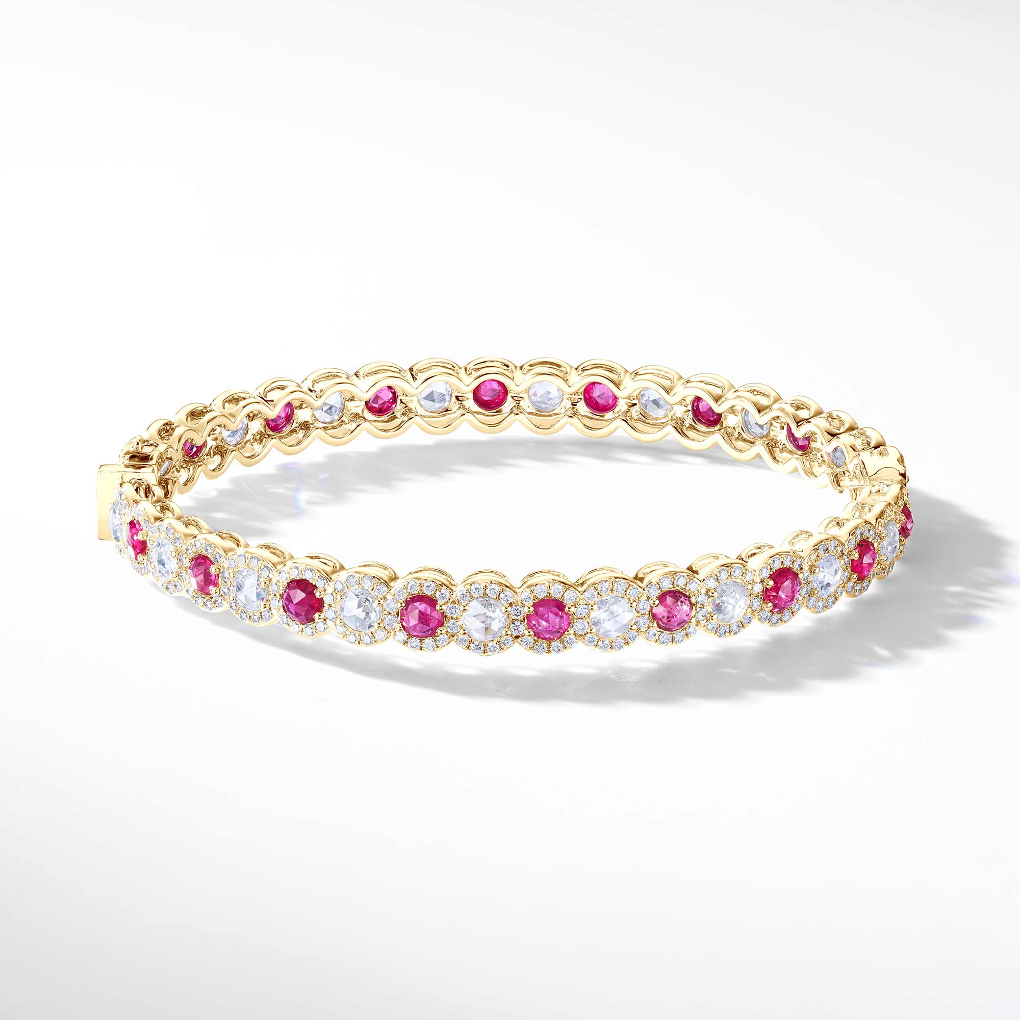Image of 64Facets Ruby and Diamond Bangle Bracelet in 18K Gold