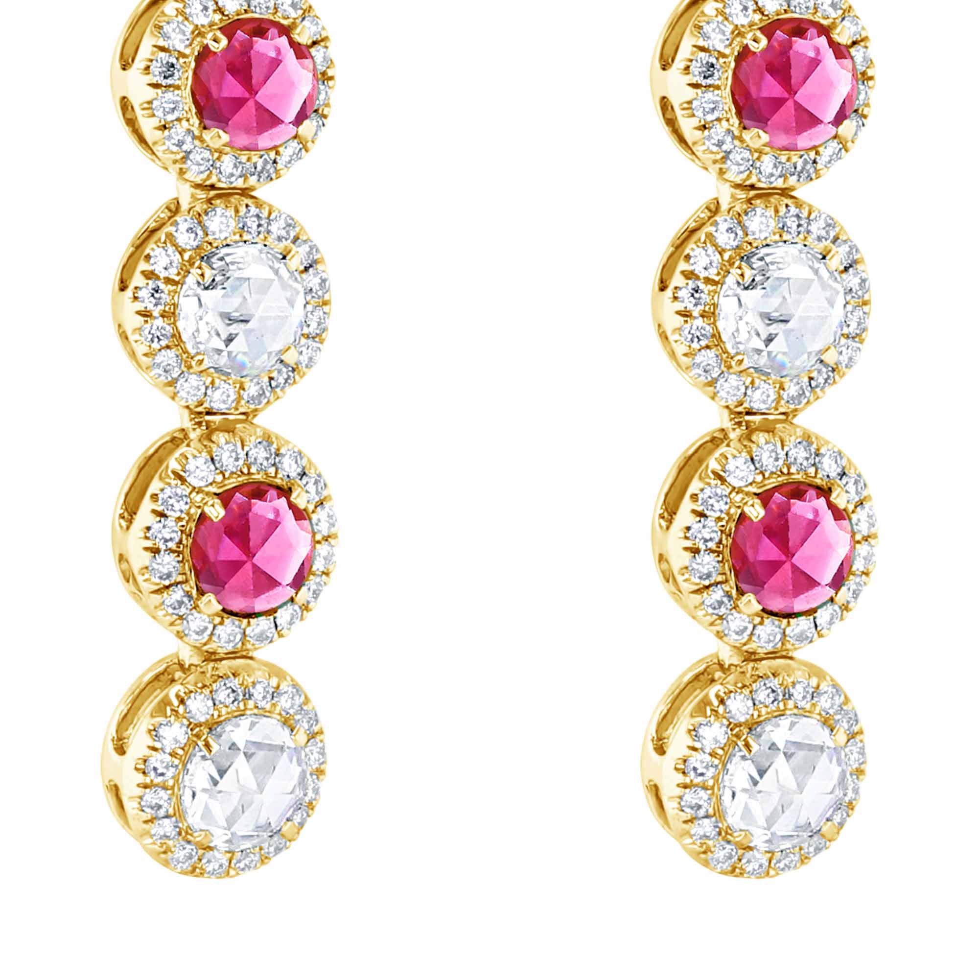 Image of 64Facets Ruby and Diamond Drop Dangle Earrings in 18K Gold