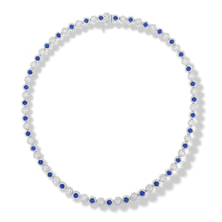 Image of 64Facets Sapphire and Diamond Tennis Necklace in 18K Gold