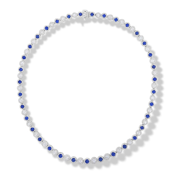 Sapphire and Diamond Tennis Necklace I 64Facets Fine Jewelry