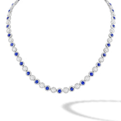 Image of 64Facets Sapphire and Diamond Tennis Necklace in 18K Gold