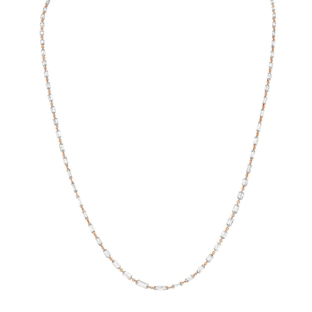 64Facets flat briolette diamond chain necklace in 18k gold
