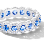 64 Facets Elements Sapphire and Diamond Band with pave accents and 18K gold