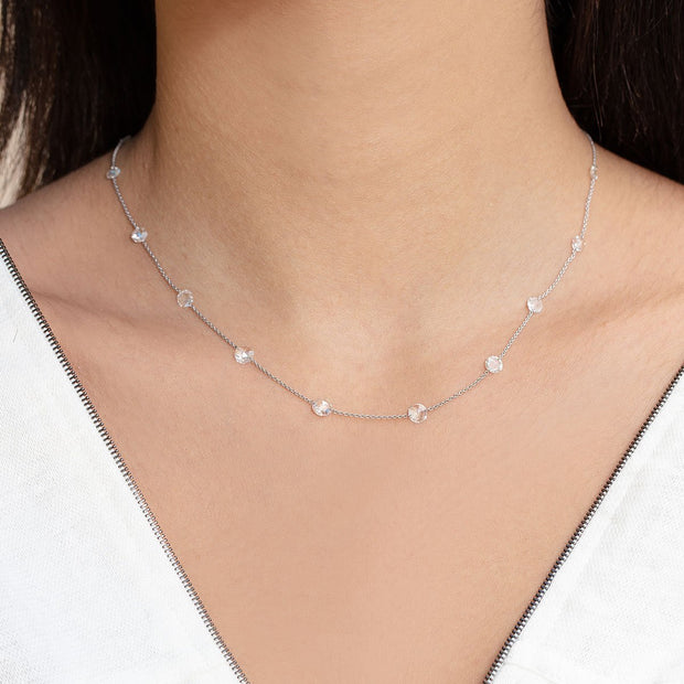 Buy Folina Station Diamond Necklace Online | CaratLane