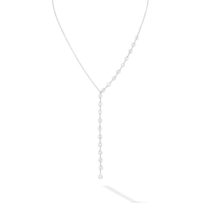 64facets gold and diamond lariat chain necklace