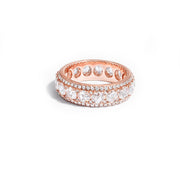 64Faces rose cut linear diamond wrap around ring set in 18k gold with pave diamond accents