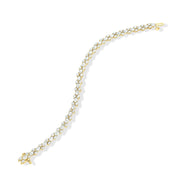 64facets diamond tennis bracelet made with marquise shaped rose cut diamonds and set in 18k gold