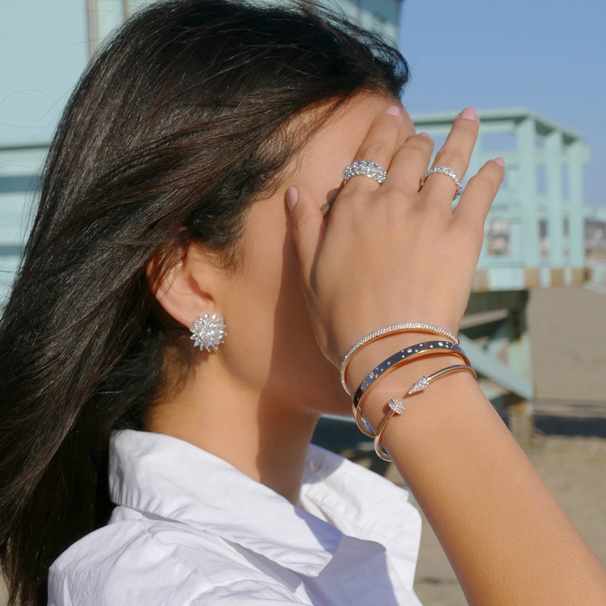 Image of 64Facets Rose Cut diamond stud earrings