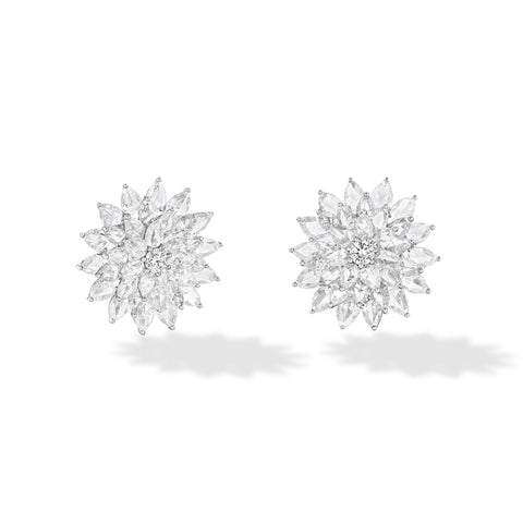 64Facets Rose Cut diamond stud earrings