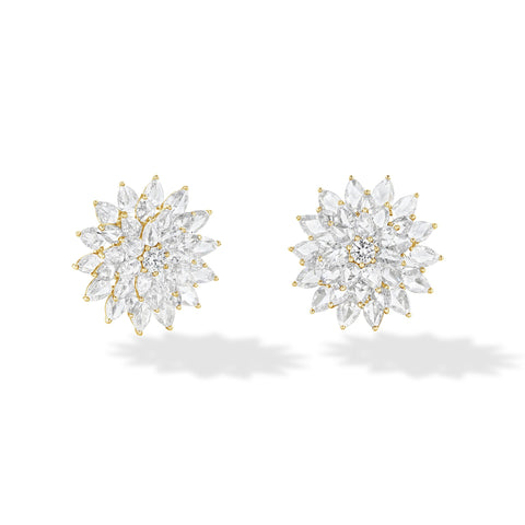 64Facets Rose Cut diamond stud earrings