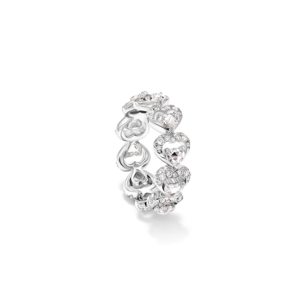 Modern Rose Heart Eternity Ring