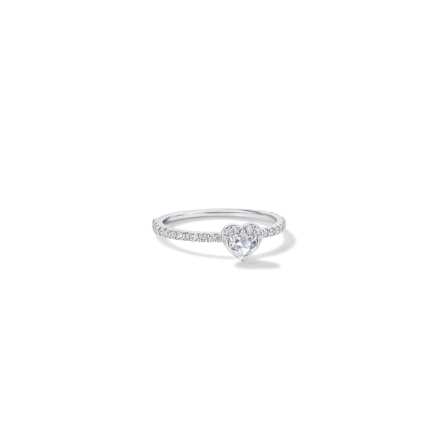 Modern Rose Heart Solitaire Ring