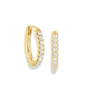 64Facets Pave Diamond Huggie Earrings in 18K Yellow Gold