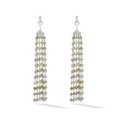 64facets rough diamond tassel earrings 