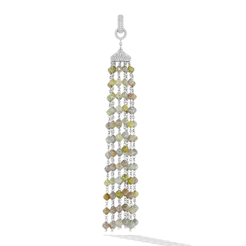 64facets rough diamond tassel pendant