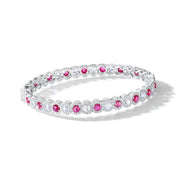 64Facets ruby and diamond bangle set in white gold