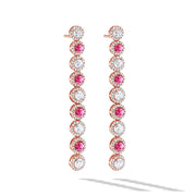 64Facets Ruby and Diamond Drop Dangle Earrings in 18K Gold