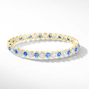 64Facets Sapphire and Diamond Bangle Bracelet in 18K Gold