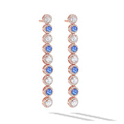 64Facets Sapphire and Diamond Dangly Drop Earrings in 18K Gold