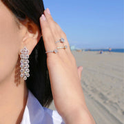 64facets rose cut diamond cascade dangle earrings in 18k gold