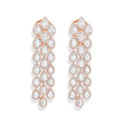 Image of 64facets rose cut diamond cascade dangle earrings in 18k gold