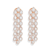 64facets rose cut diamond cascade dangle earrings in 18k gold
