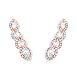 Image of 64Facets Scallop Diamond Crawler Earrings - rose cut diamonds crawl up your ear 