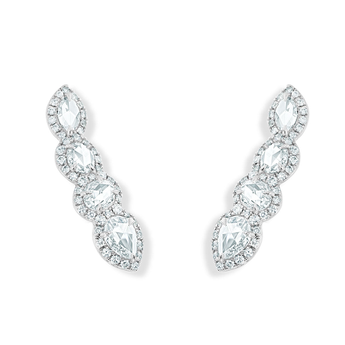 Image of 64Facets Scallop Diamond Crawler Earrings - rose cut diamonds crawl up your ear 