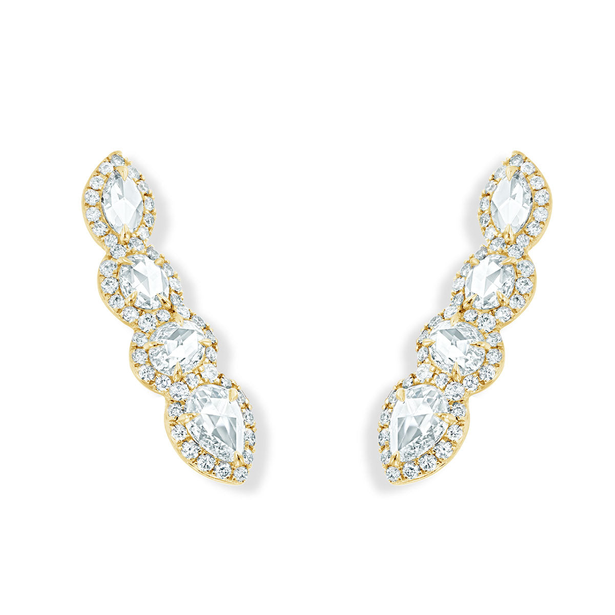 Image of 64Facets Scallop Diamond Crawler Earrings - rose cut diamonds crawl up your ear 