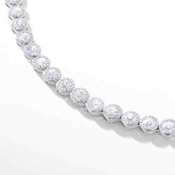 Image of 64Facets rose cut diamond tennis necklace with brilliant cut pave diamonds and 18K white gold