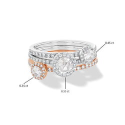 Image of 64facets rose cut diamond solitaire rings
