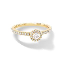 Image of 64Facets Rose Cut Diamond Solitaire Ring in 18K Yellow Gold