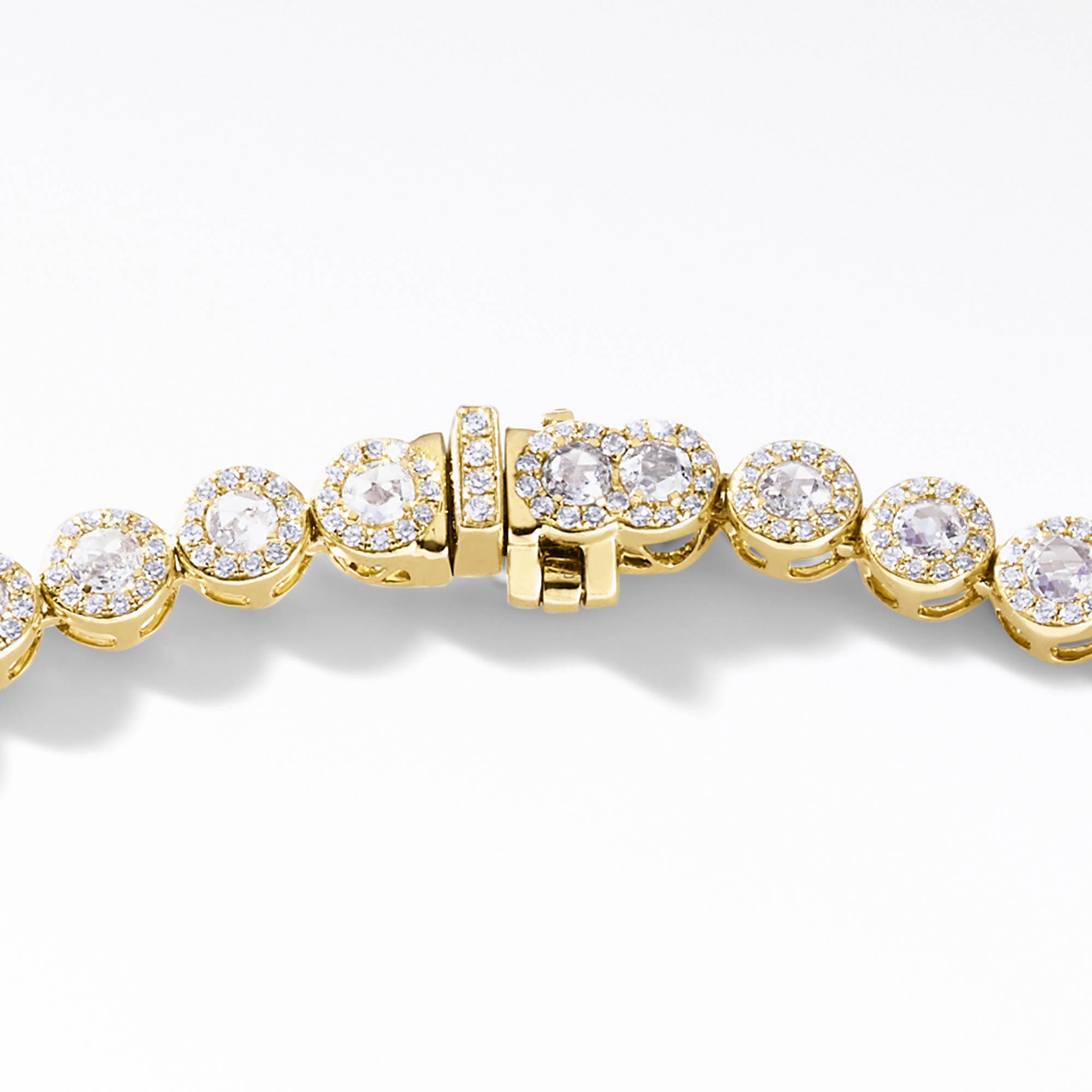 Image of 64Facets Scallop Diamond Tennis Necklace in 18K Yellow Gold.