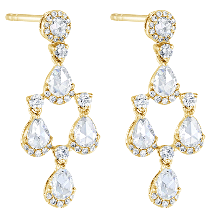 64Facets diamond chandelier earrings in 18k gold