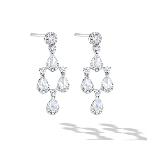 Artificial Diamonds Bridal Wear Chandelier Diamond Earrings 18 Kt