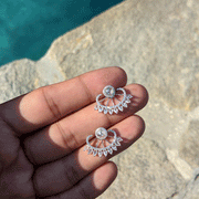 64Facets Diamond jackets for stud earrings in 18K gold