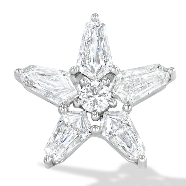 64Facets diamond star shaped stud earrings