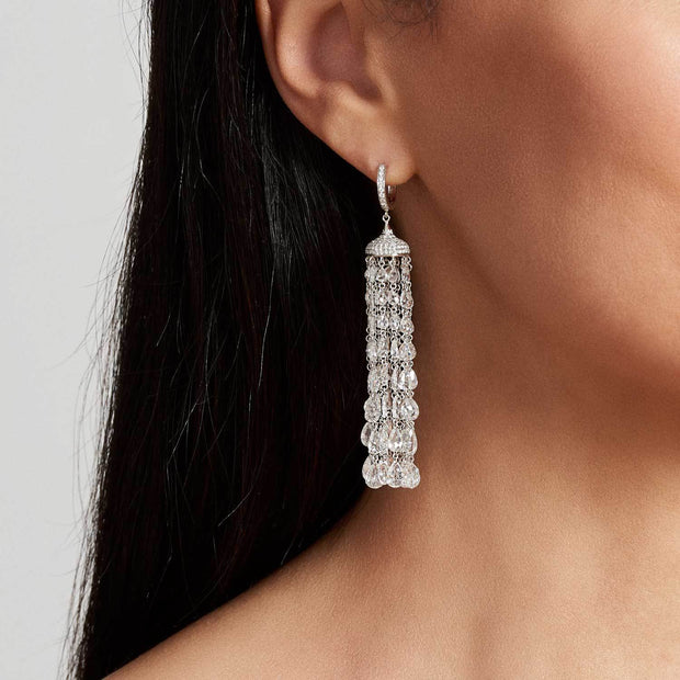 Ethereal diamond tassel earring